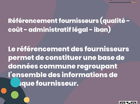 Référencement des fournisseurs